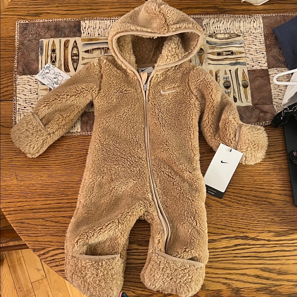Nike Tan Fleece Infant Bunting